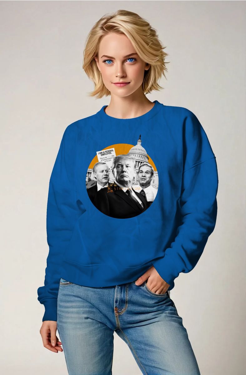 Trump Portrait Blue Presidential Memorial Sweater
