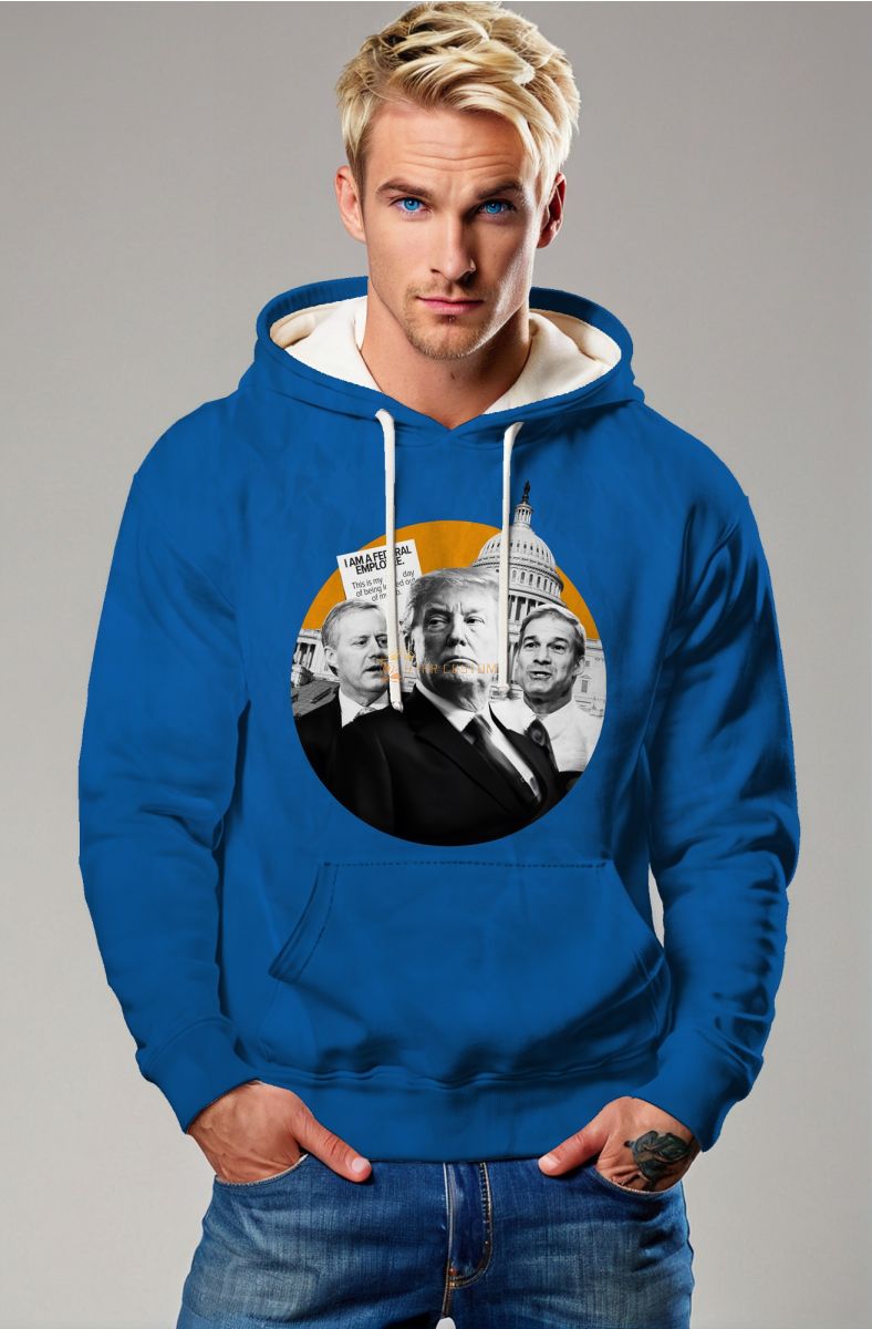 Stylish Blue Presidential Portrait Hoodie
