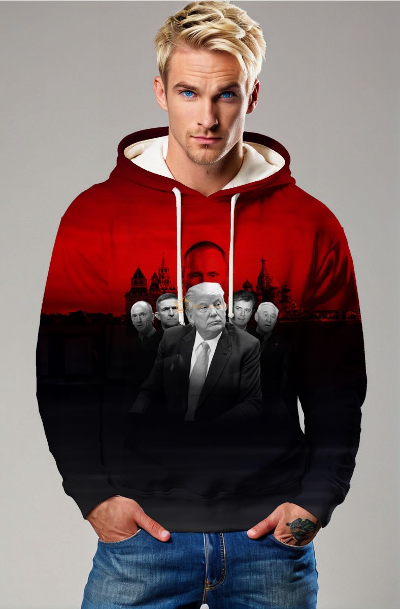 Presidential Memorial Trump Graphic Unisex Hoodie Red and Black