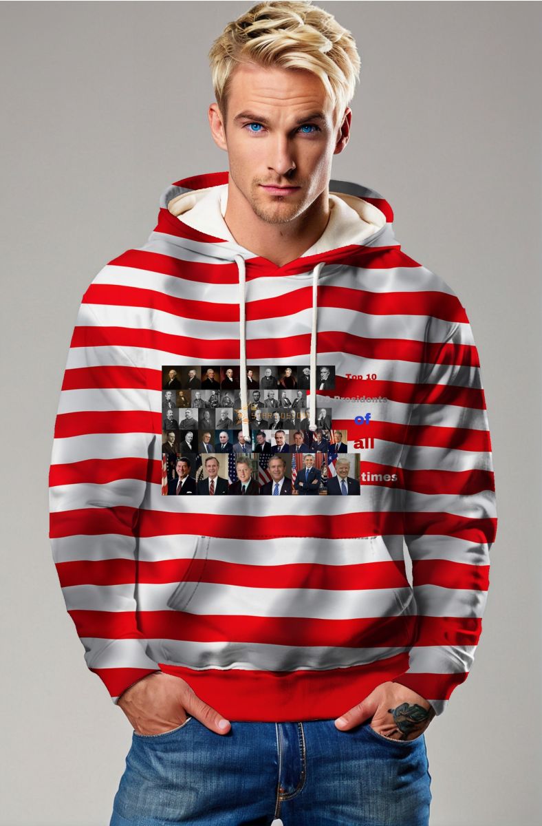 Presidential Memorial Hoodie Red Unisex Comfortable Loose Fit