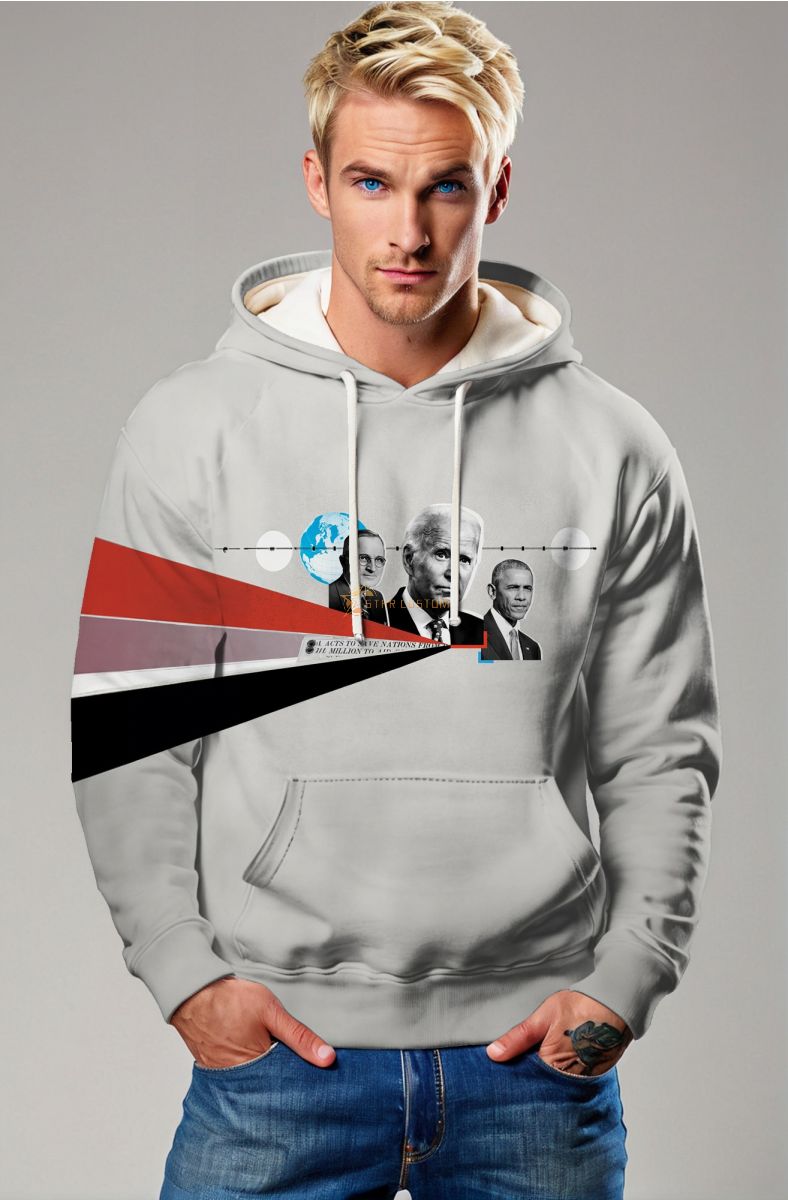 Unisex Gray Graphic Hoodie Presidential Memorial Design