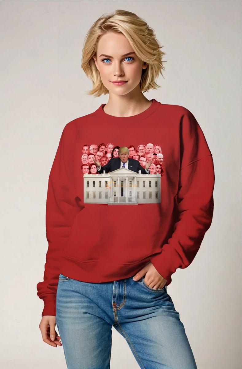 Vintage Red Graphic Trump Print Presidential Memorial Unisex Comfy Crewneck Sweatshirt