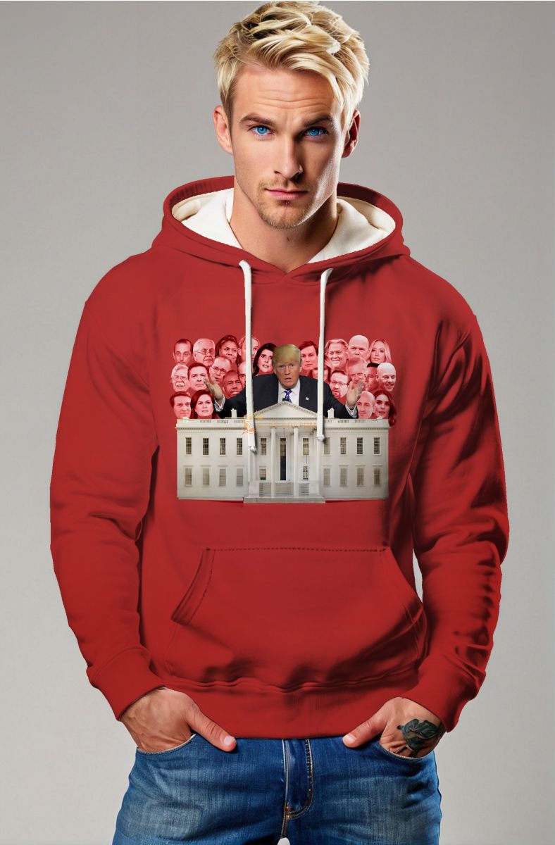 Retro Red Trump Presidential Print Comfy Unisex Hoodie