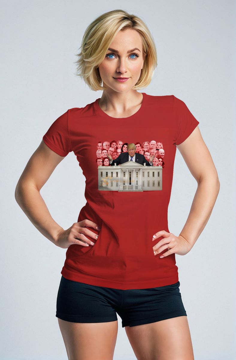 Retro Red Trendy Trump Print Presidential Memorial Unisex Funny Comfy Tee