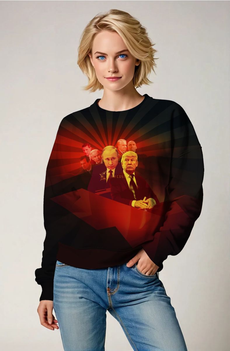 Classic Retro Presidential Print Red Unisex Comfort Crewneck Sweatshirt