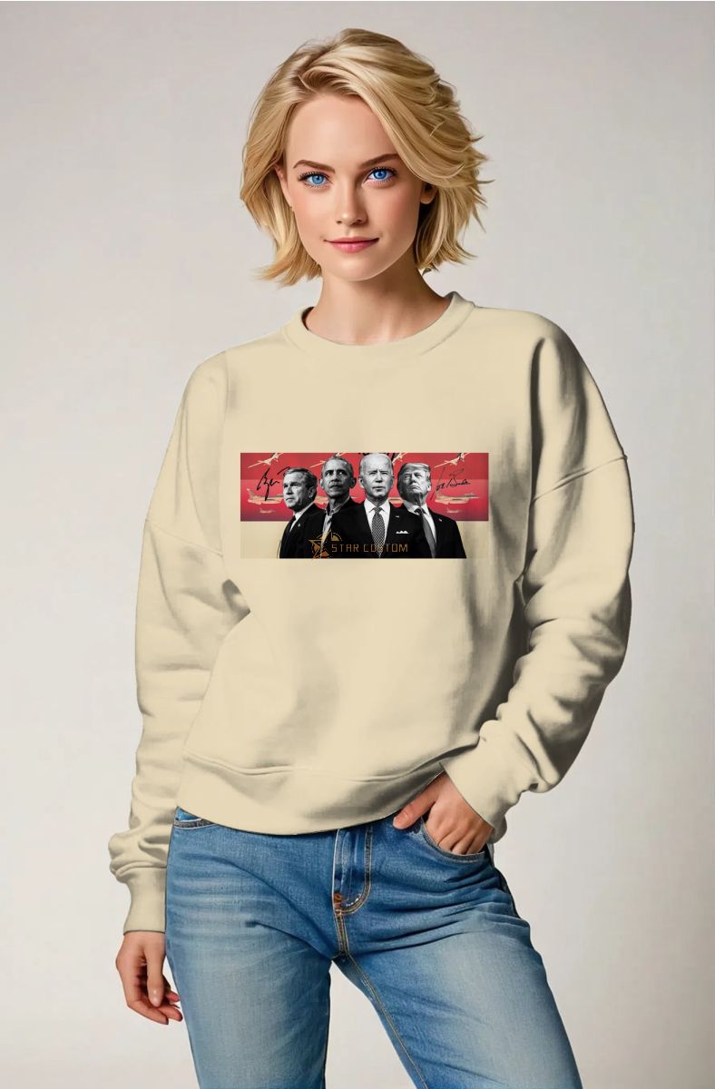 Presidential Portraits Yellow Crewneck Sweatshirt