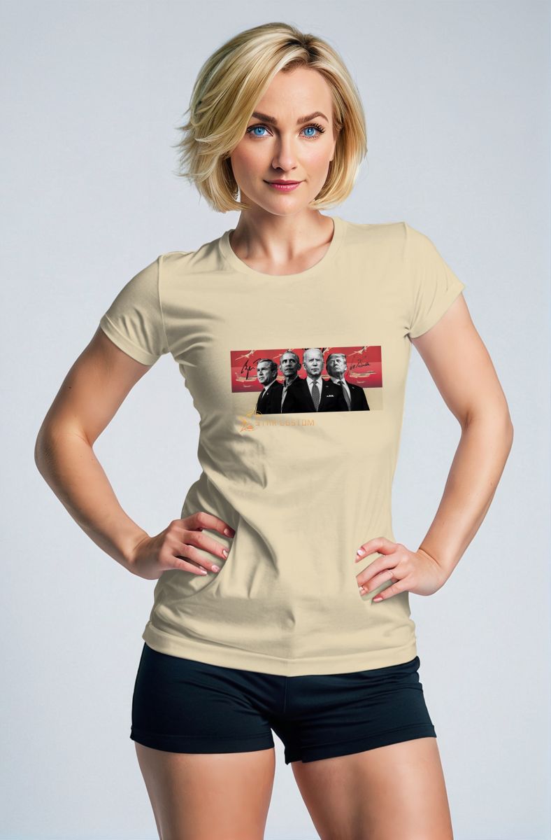 Soft Yellow Fashion Simplistic Presidential Portrait Loose Fit Tee