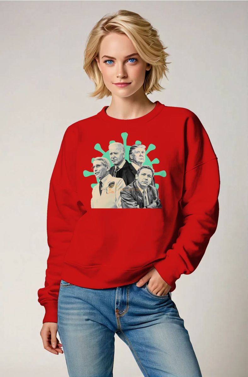 Bold Stylish Red Realistic Portrait Graphic Loose Sweatshirt