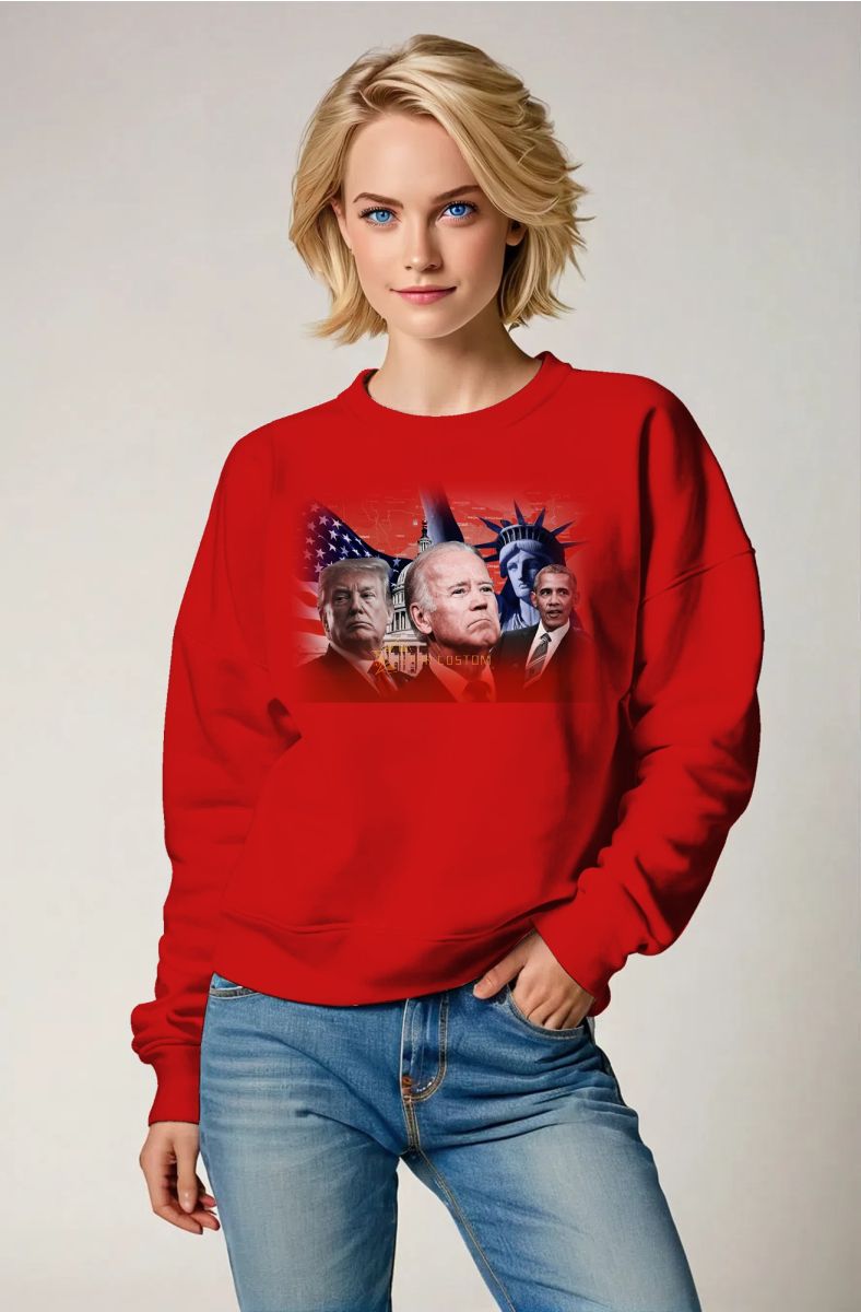 Presidential Memorial Relaxed Fit Red Crewneck Sweatshirt
