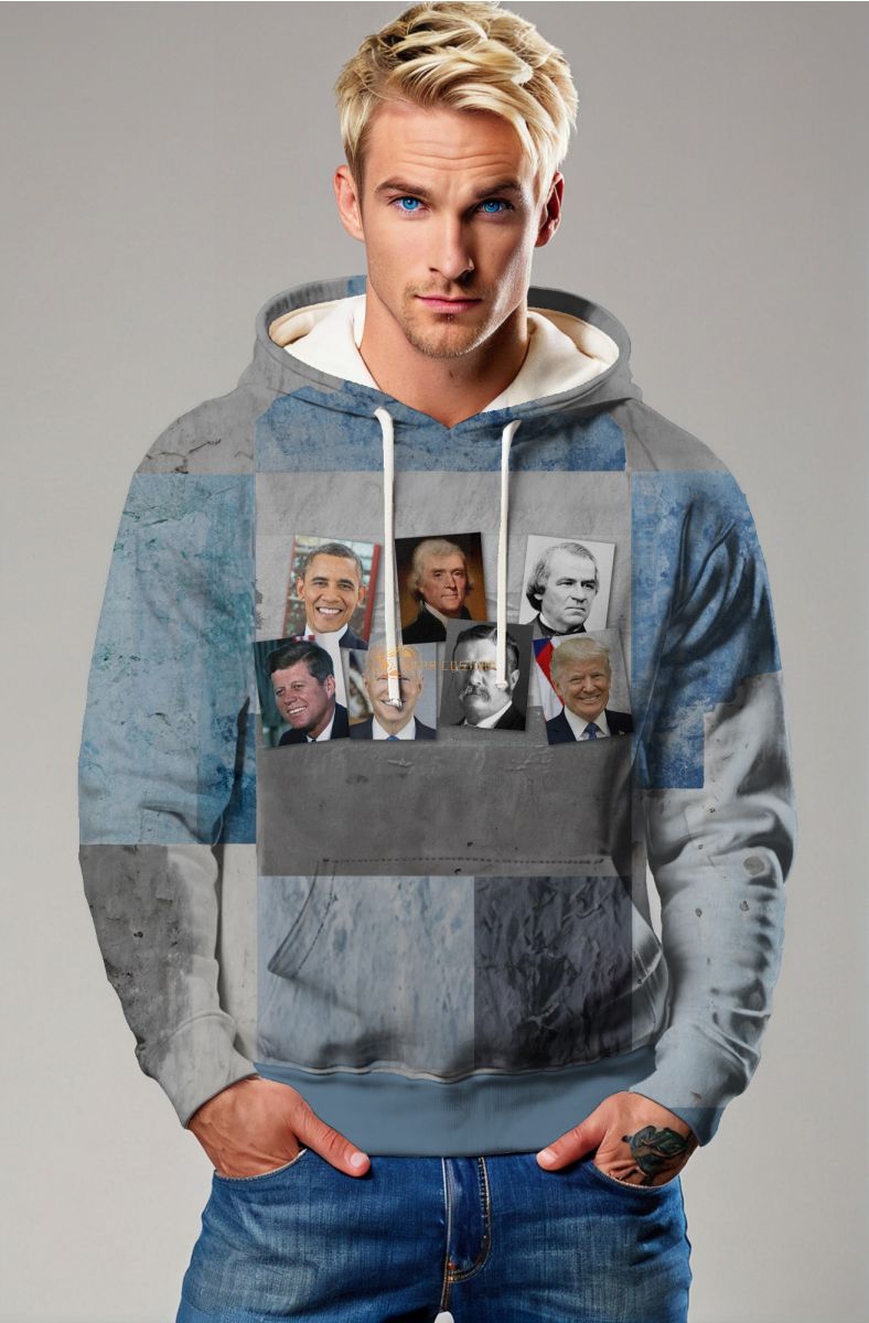Blue Comfort Presidential Portrait Hoodie