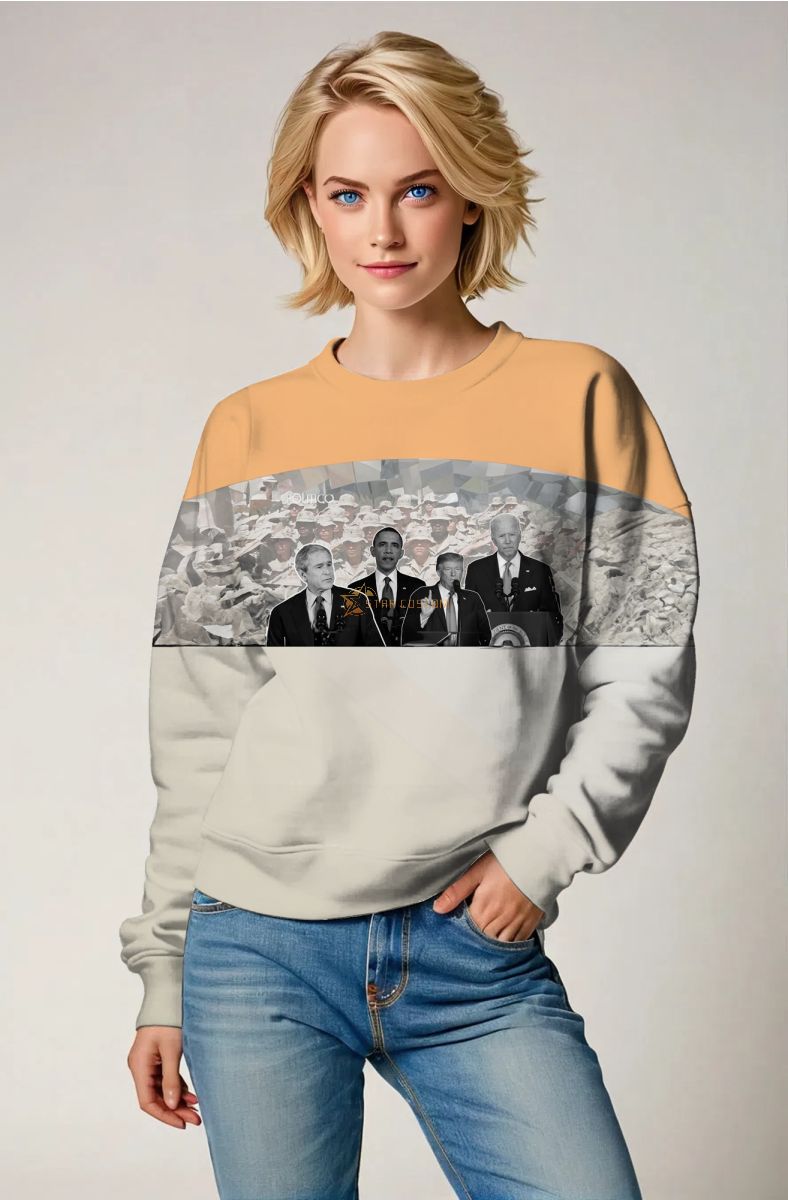 Yellow Presidential Portrait Soft Comfy Crewneck Sweatshirt