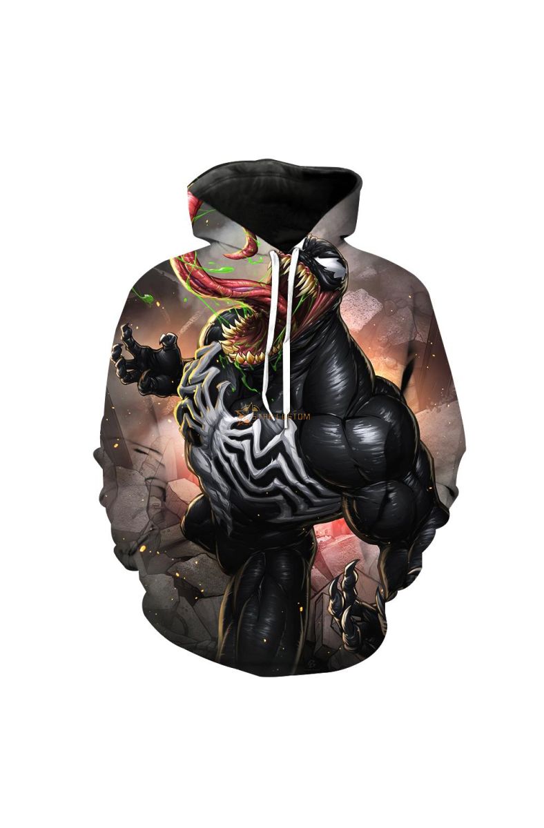 Black Venom Spiderman Se Hoodie Black