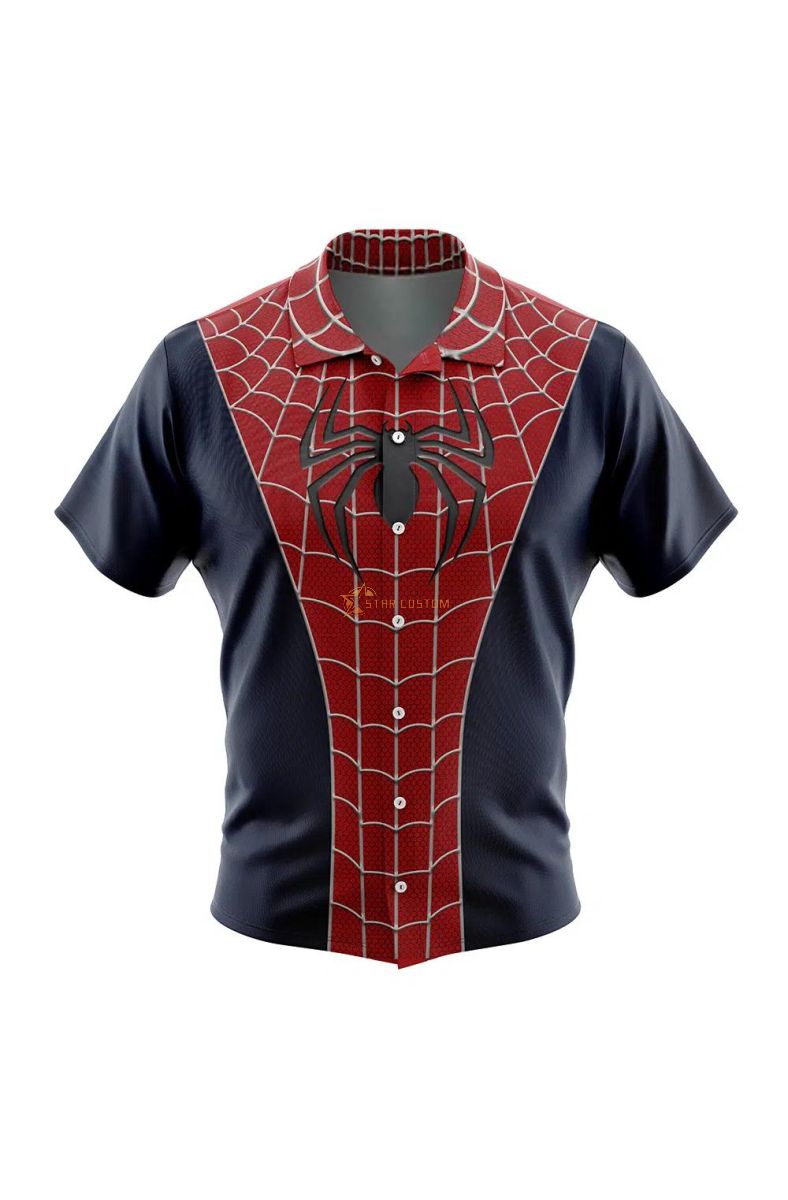 Spiderman Marvel Comics Button Up Hawaiian Shirt