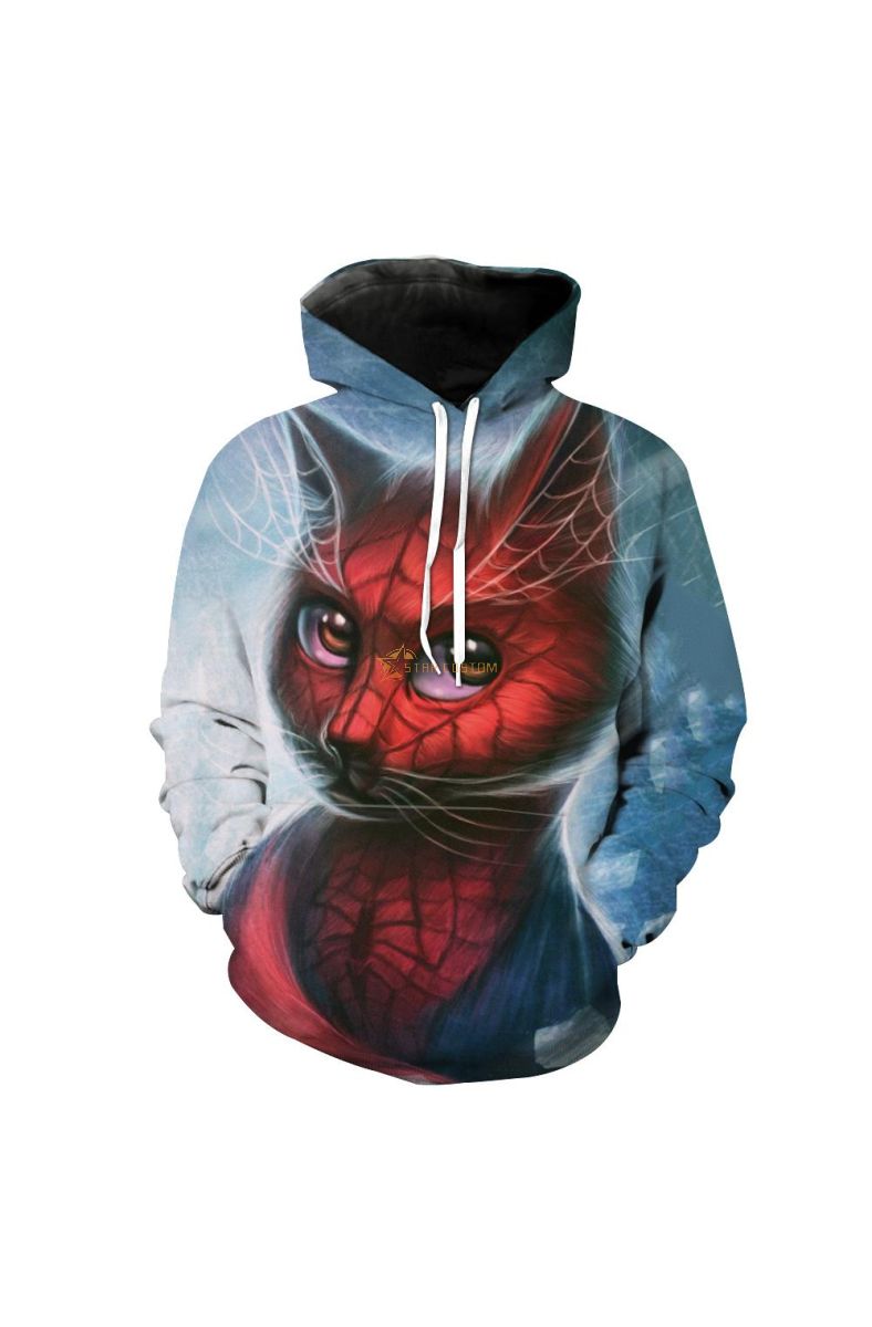 Spiderman Style Cat Superhero Cat Clothing Hoodie