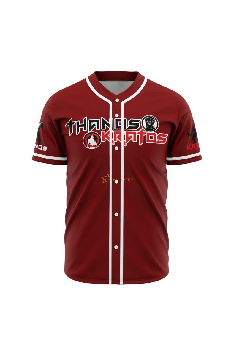 Thanos and Kratos Marvel Baseball Jersey