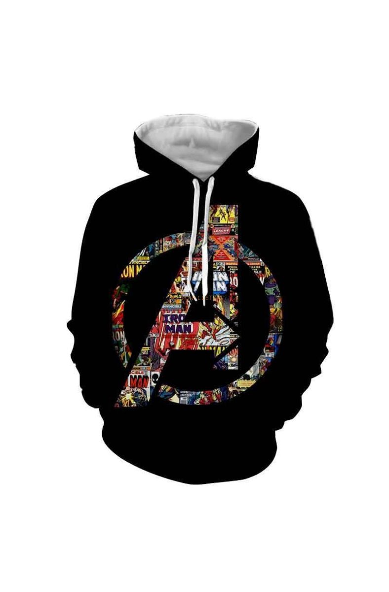 Avengers The Avengers Big Marvel Inspired Hoodie Black