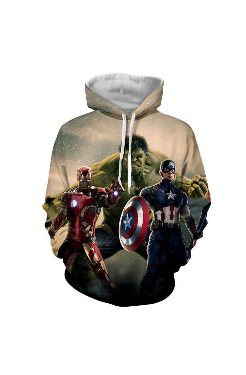 Avengers The Avengers Captain Ame Marvel Inspired Hoodie Gray