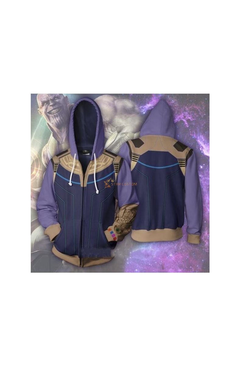 Avengers Thanos Zip Up Marvel Inspired Zip Up Hoodie