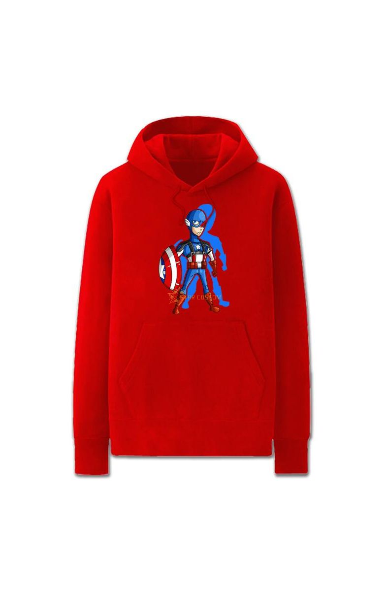 Avengers Solid Color Captain Amer Marvel Inspired Hoodie Solid