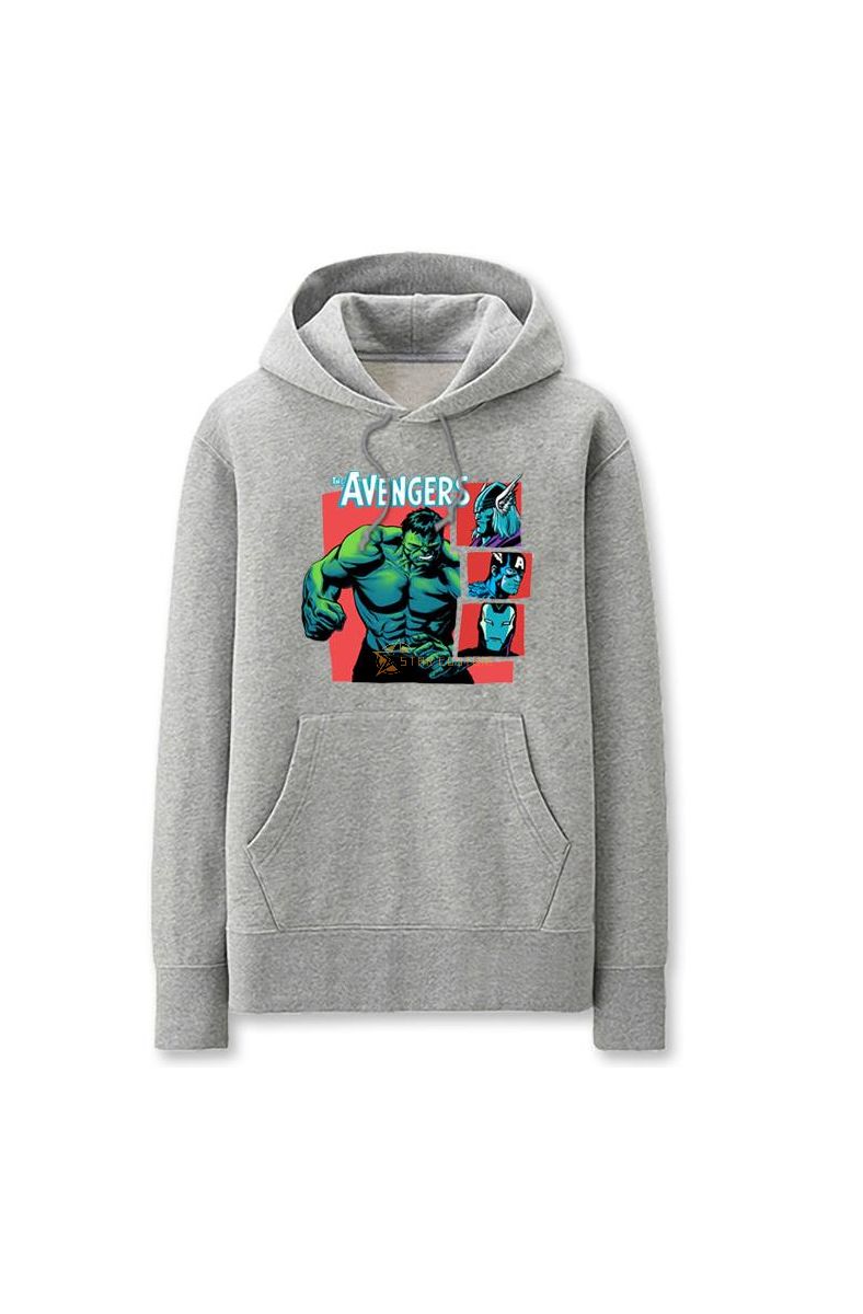 Avengers Solid Color Hulk Cartoon Marvel Inspired Hoodie Solid Urban Style