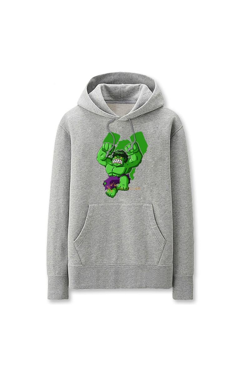 Avengers Solid Color Hulk Cartoon Marvel Inspired Hoodie Solid