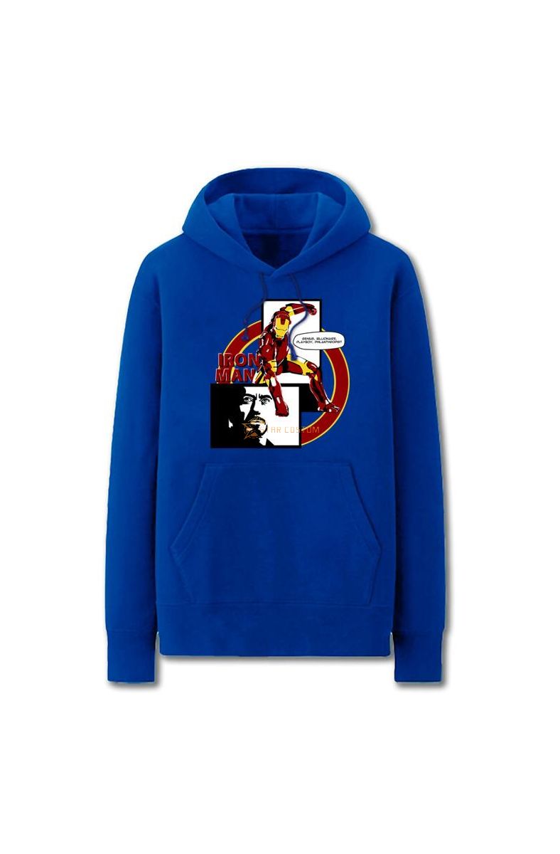 Avengers Solid Color Iron Man Ico Marvel Inspired Hoodie Solid