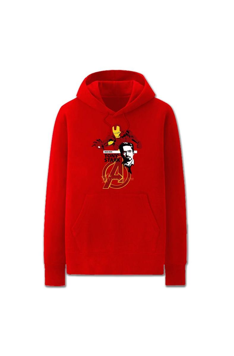 Avengers Solid Color Iron Man War Marvel Inspired Hoodie Solid