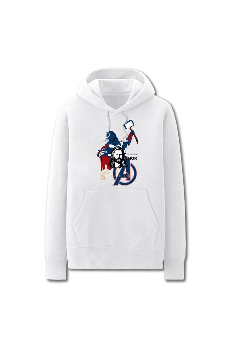 Avengers Solid Color Thor Cartoon Marvel Inspired Hoodie Solid