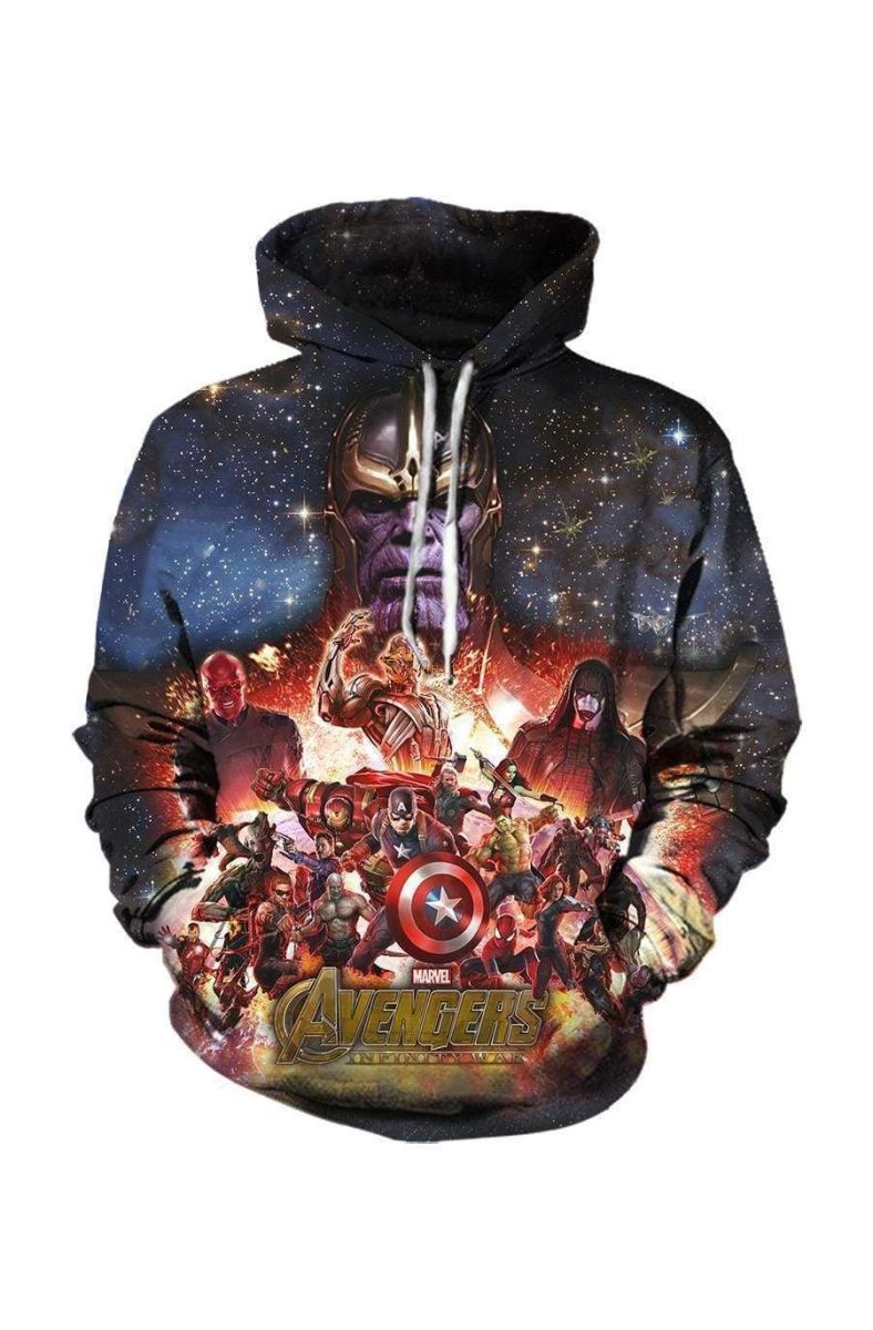 Avengers The Avengers Infinity Wa Marvel Inspired Hoodie Black