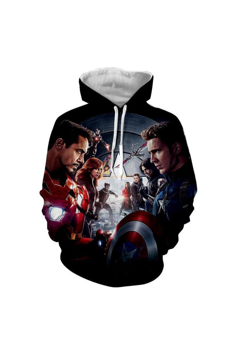 Avengers The Avengers Iron Man Ca Marvel Inspired Hoodie Black