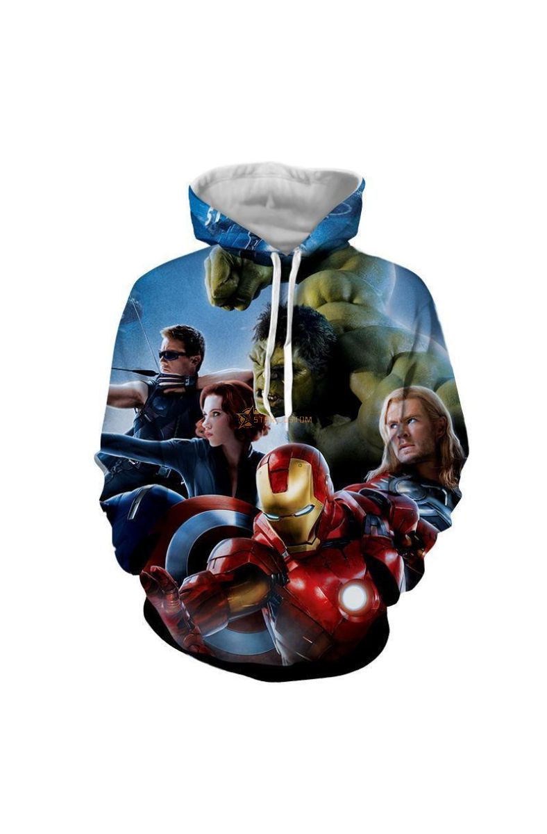 Avengers The Avengers Iron Man Ca Marvel Inspired Hoodie Blue Everyday Wear
