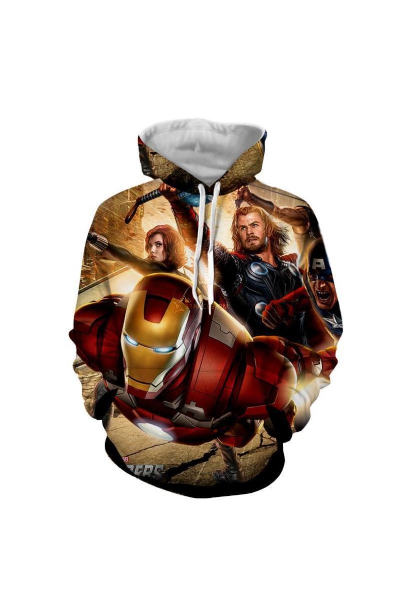 Avengers The Avengers Iron Man Th Marvel Inspired Hoodie Black Yellow