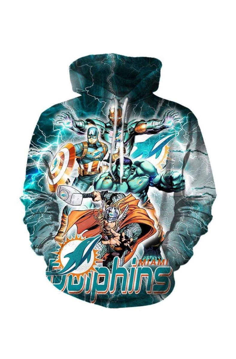 Avengers The Avengers Miami Dolph Marvel Inspired Hoodie Blue