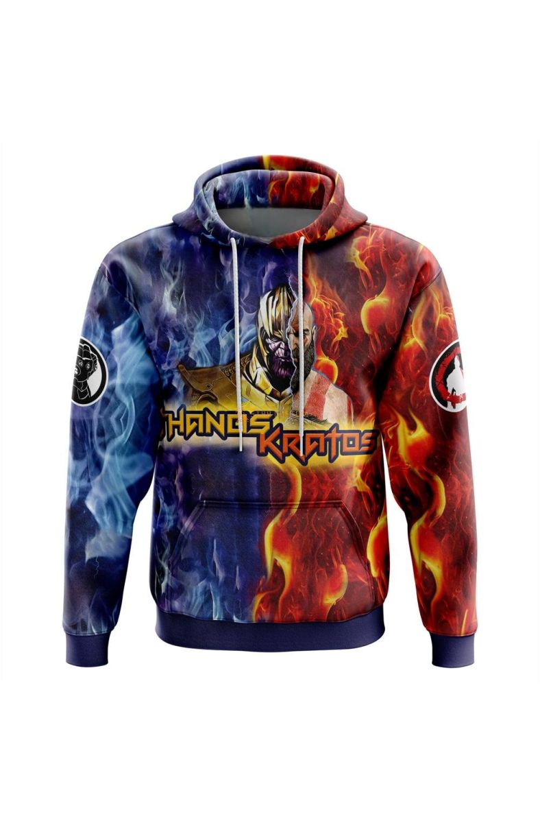Tripping Thanos and Kratos Marvel Hoodie