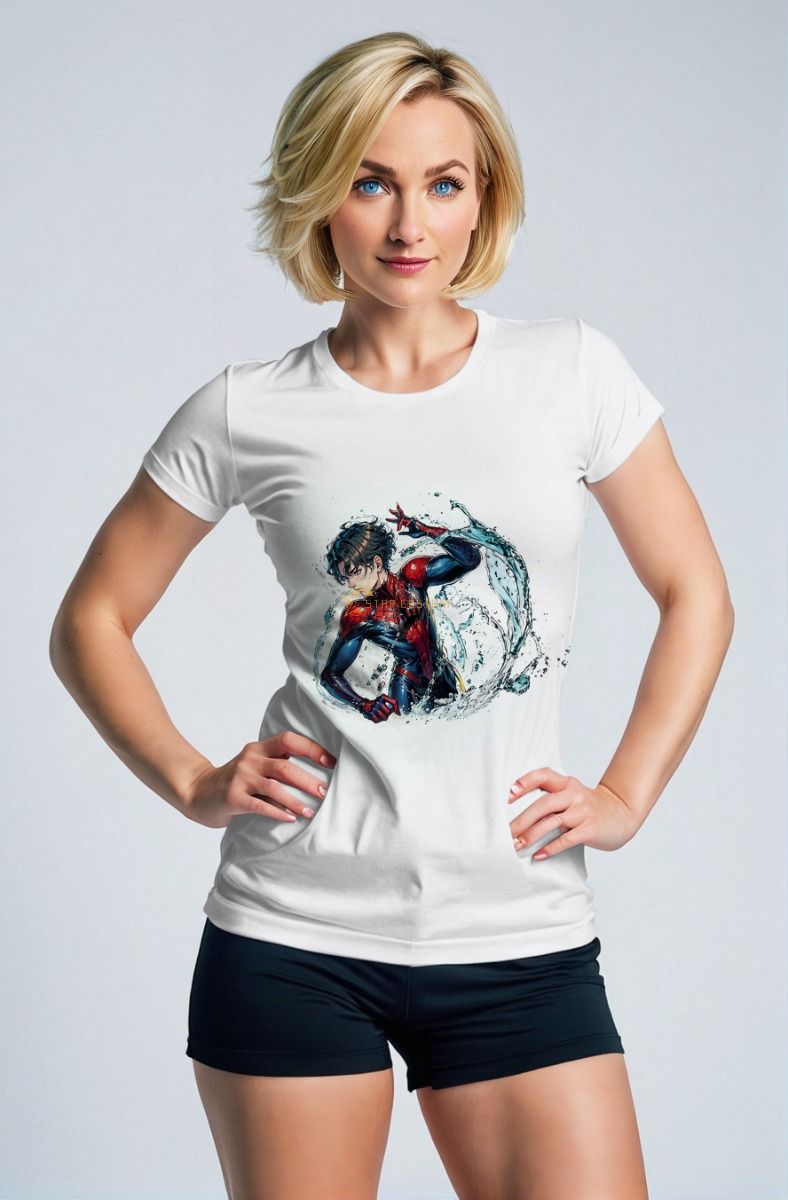 White Spider-Man Water Splash T‑Shirt