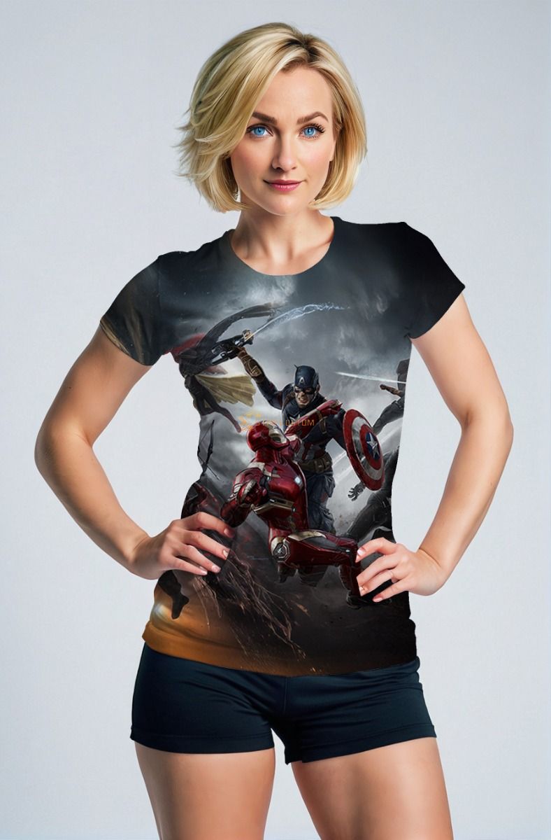 Black Avengers Civil War T‑Shirt – Dynamic Hero Clash