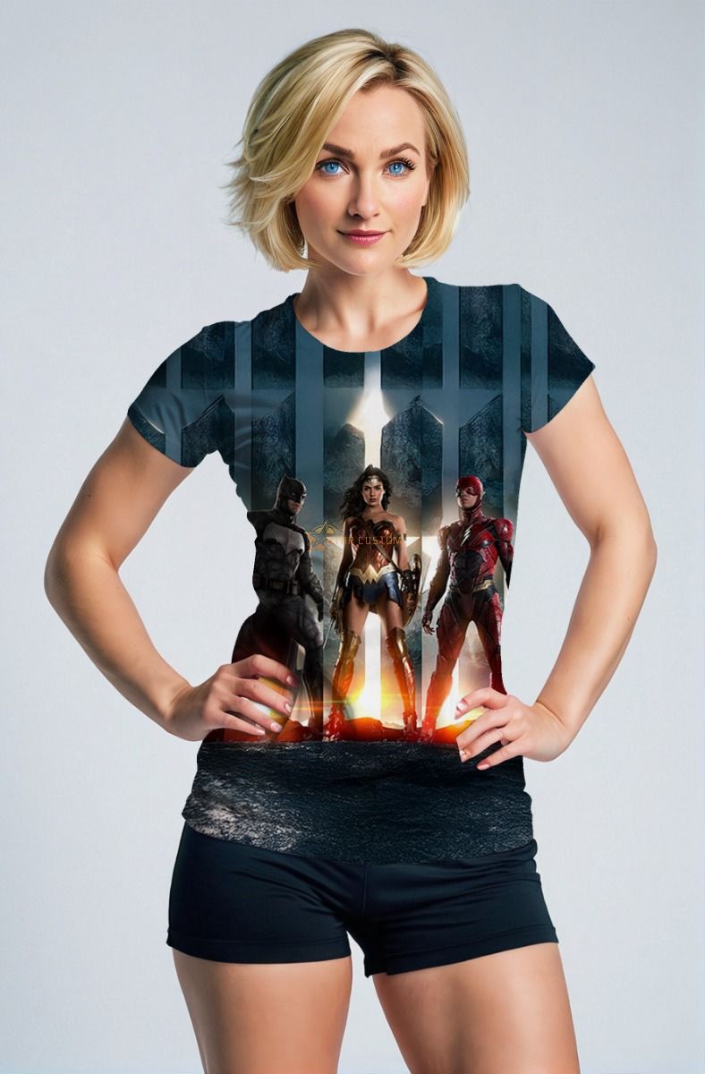 Justice League Heroes Graphic T‑Shirt – Dark Blue