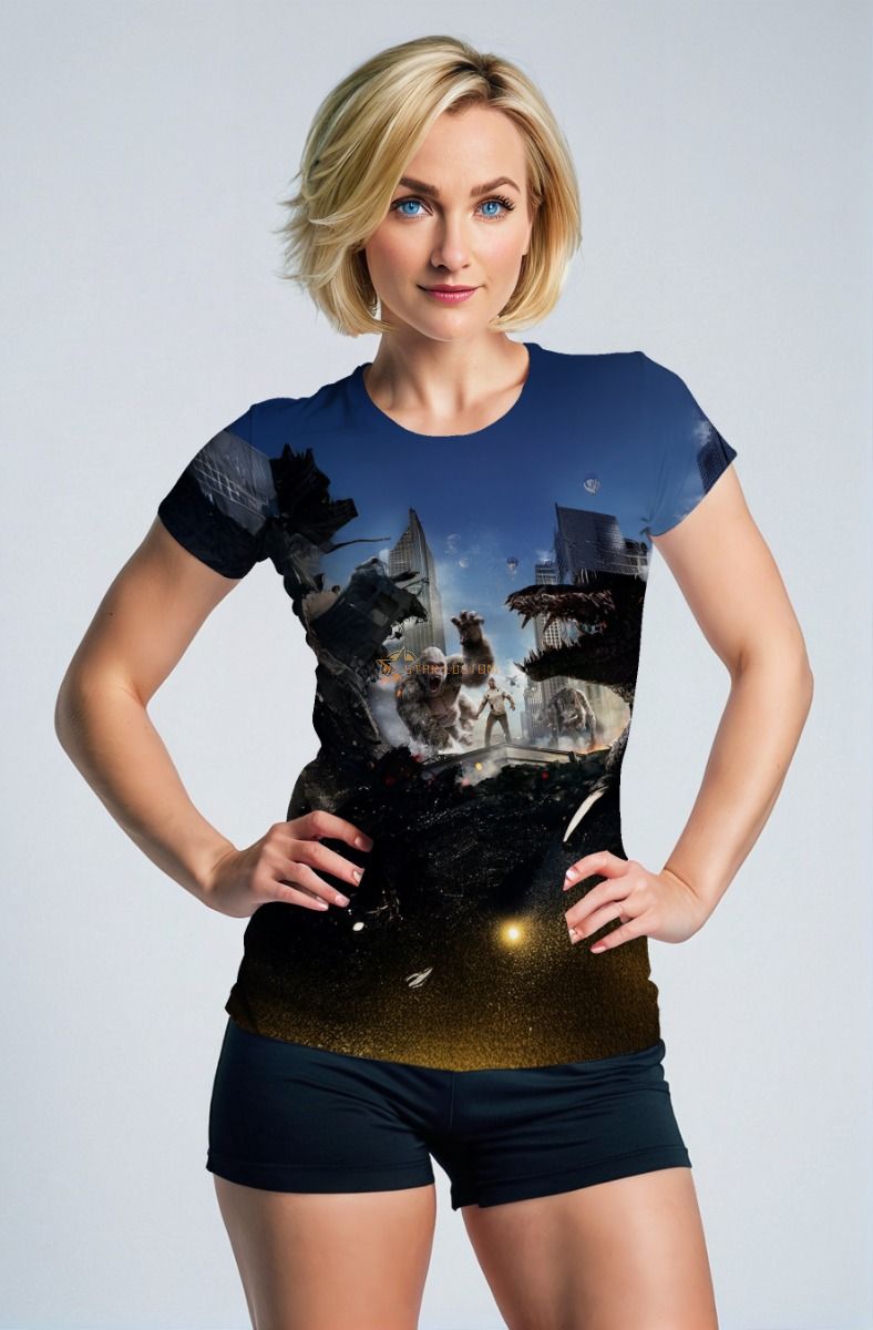 Deep Blue Monster Battle T‑Shirt