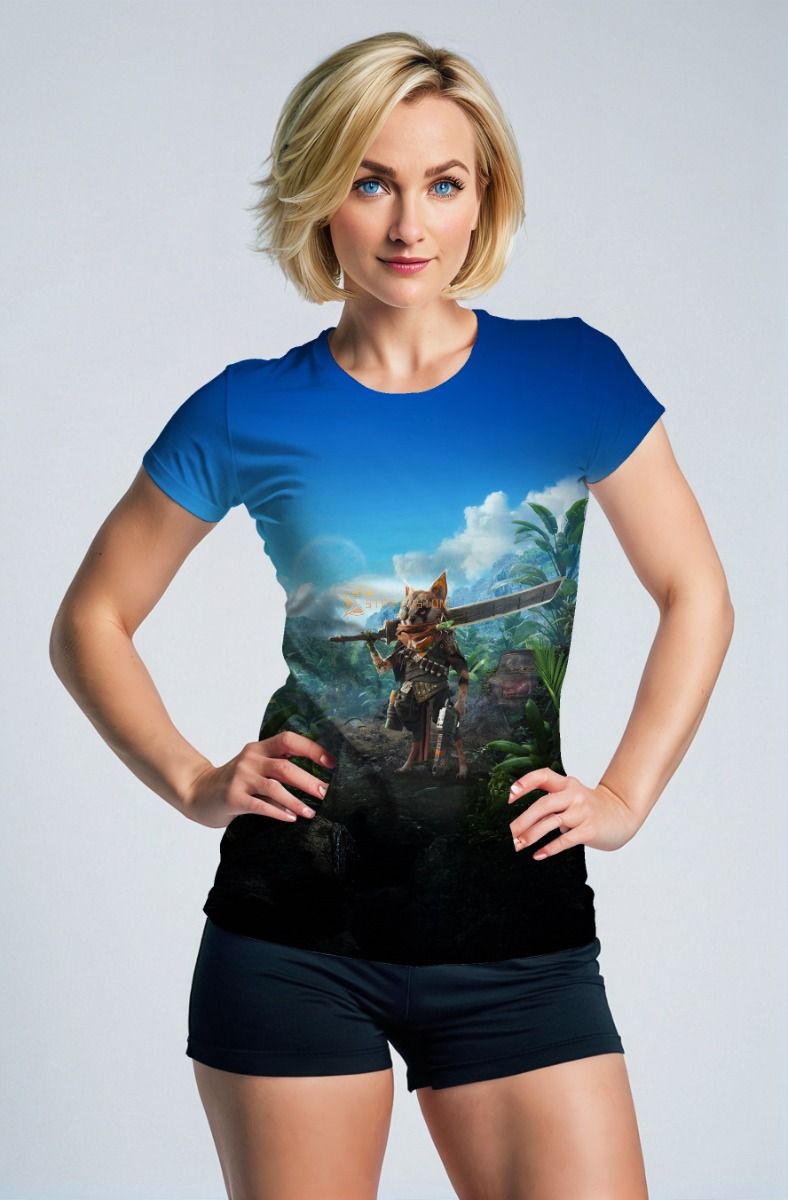 Blue Jungle Warrior Graphic T‑Shirt