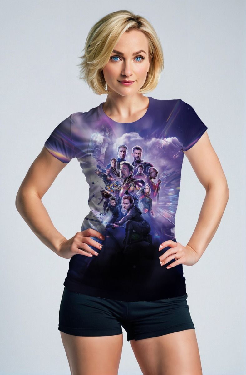 Purple Avengers Endgame Graphic T‑Shirt