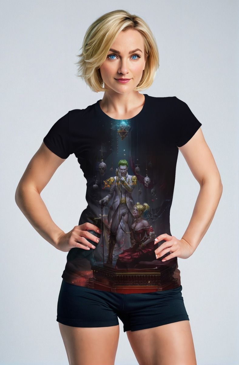 Black Joker & Harley Quinn Graphic T‑Shirt