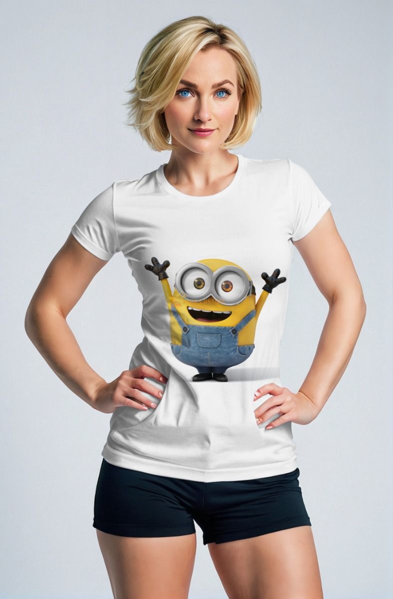 White Minion Graphic T‑Shirt