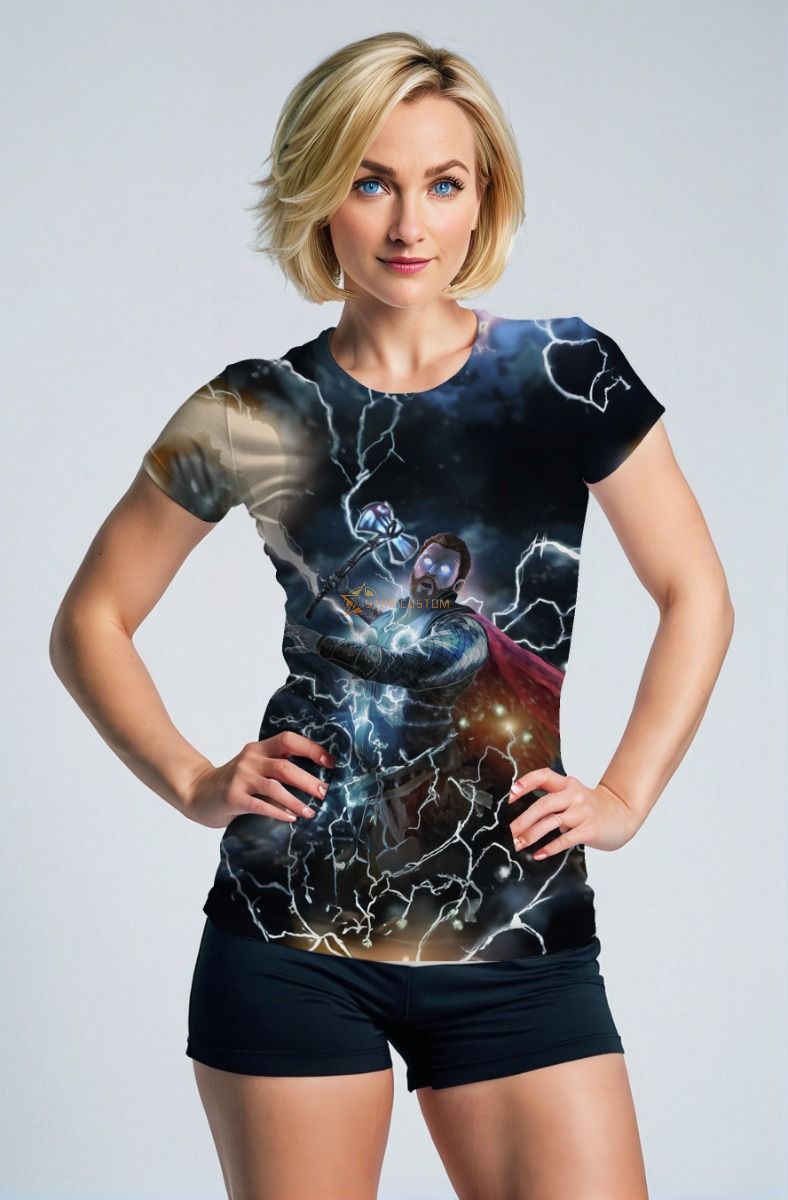 Dark Blue Thor Lightning T‑Shirt