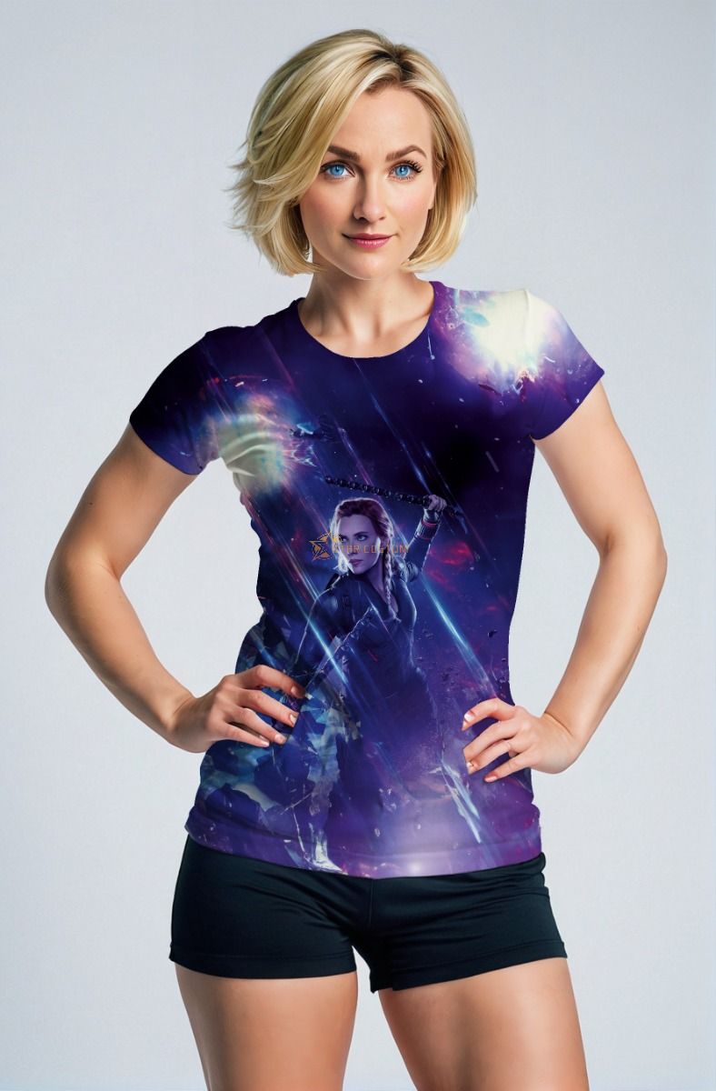 Dark Purple Heroic Warrior Graphic T‑Shirt