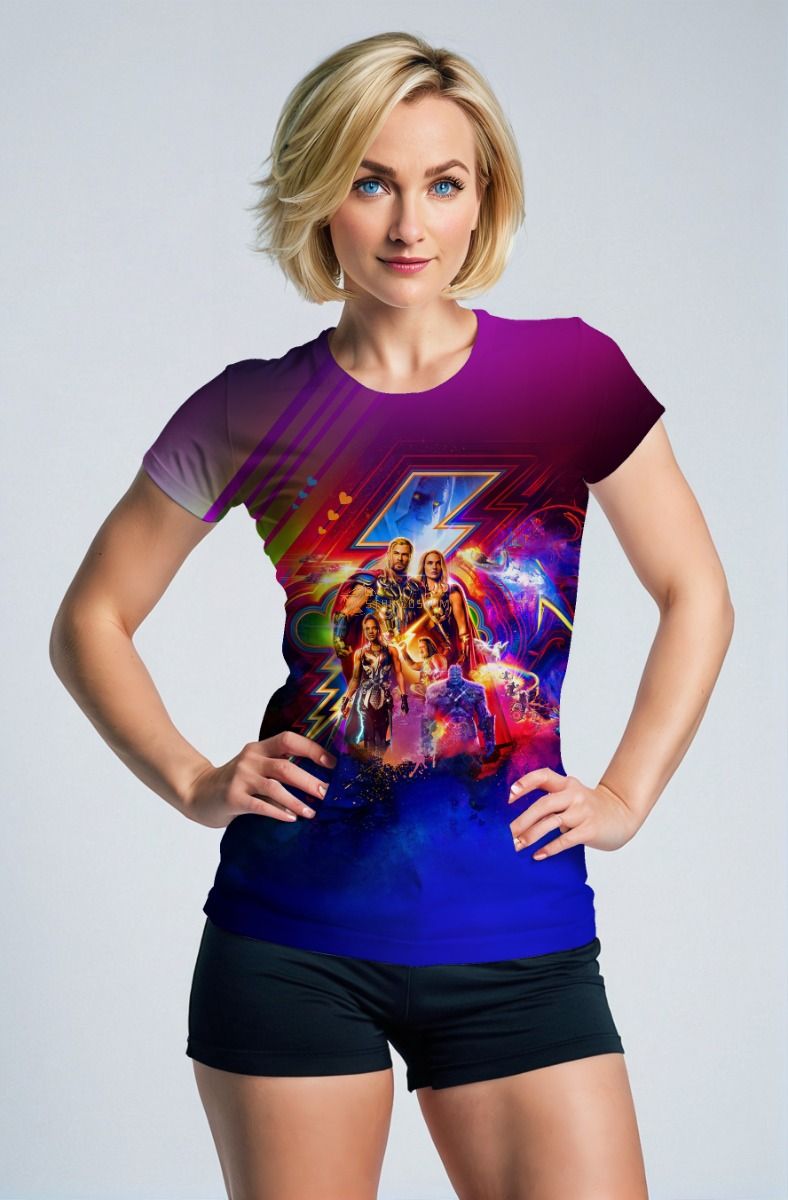 Deep Blue Thor-Inspired Graphic T‑Shirt