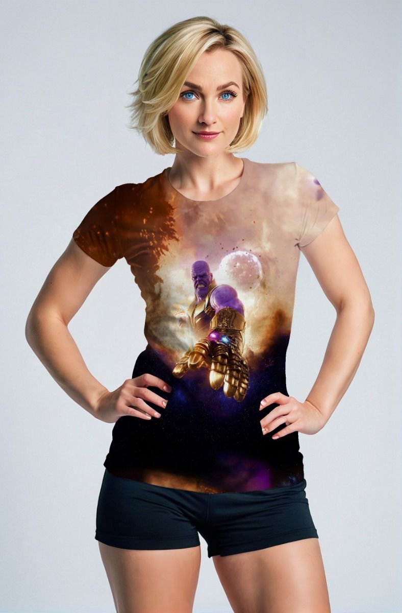 Brown & Black Thanos Infinity Gauntlet Graphic T‑Shirt