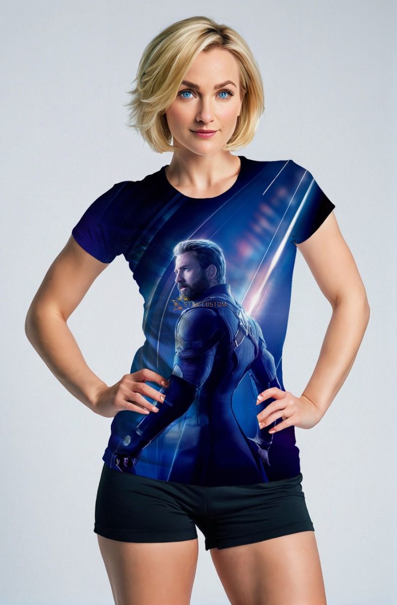 Blue Captain America Avengers T‑Shirt