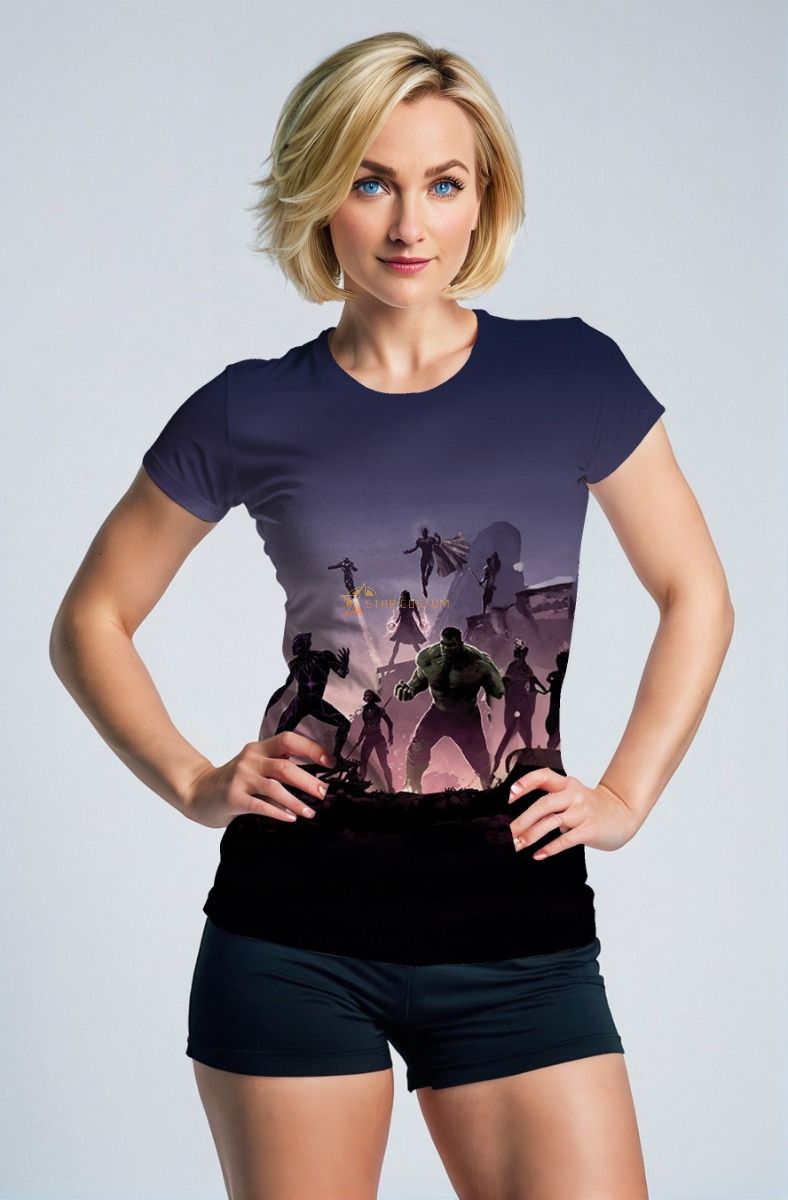 Dark Purple Avengers Silhouette T‑Shirt