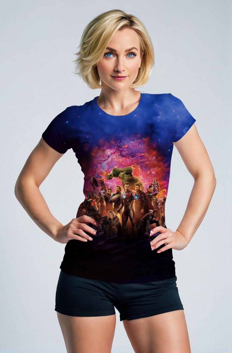 Dark Blue Avengers Galaxy Battle T‑Shirt