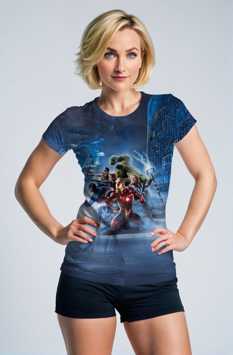 Blue Avengers Team Action T‑Shirt
